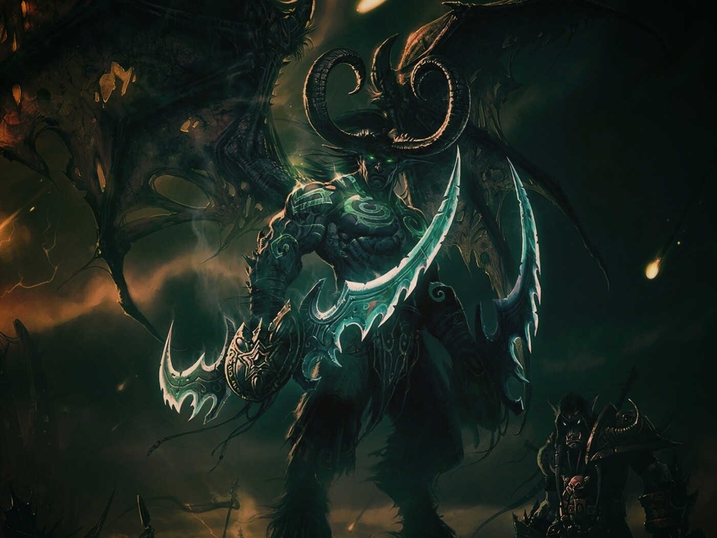 Иллидан с клинками обои