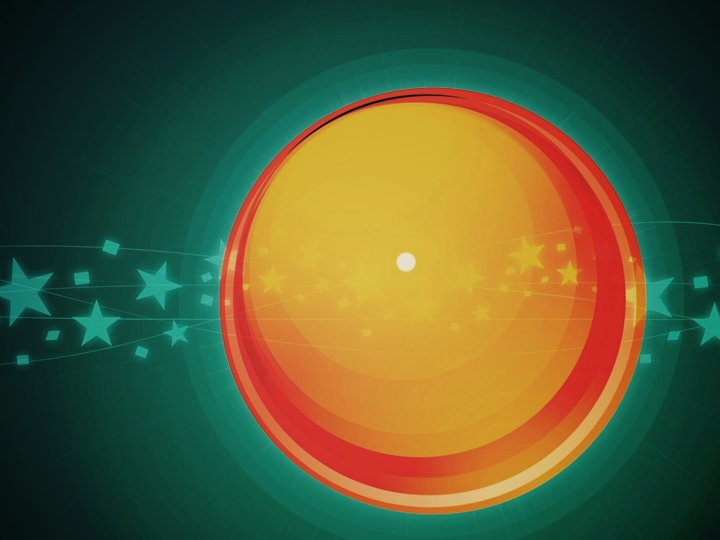 Большой красно-желтый круг обои