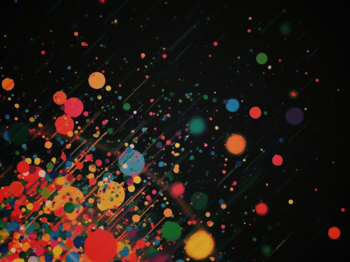 Полёт разноцветных кругов обои