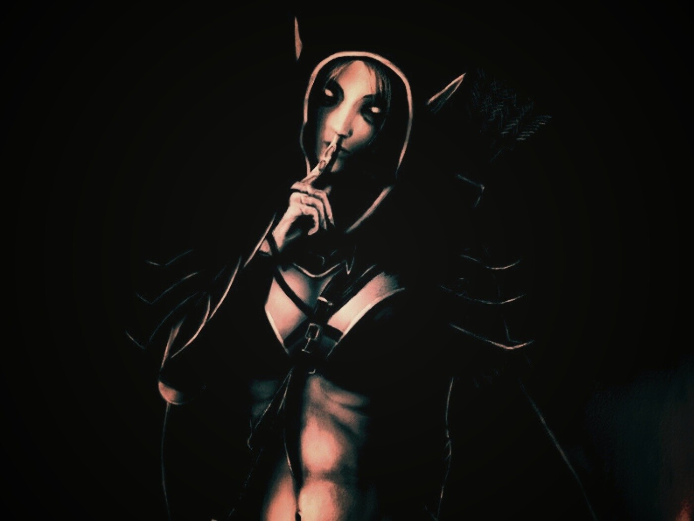 Ночная эльфийка призывает к тишине обои