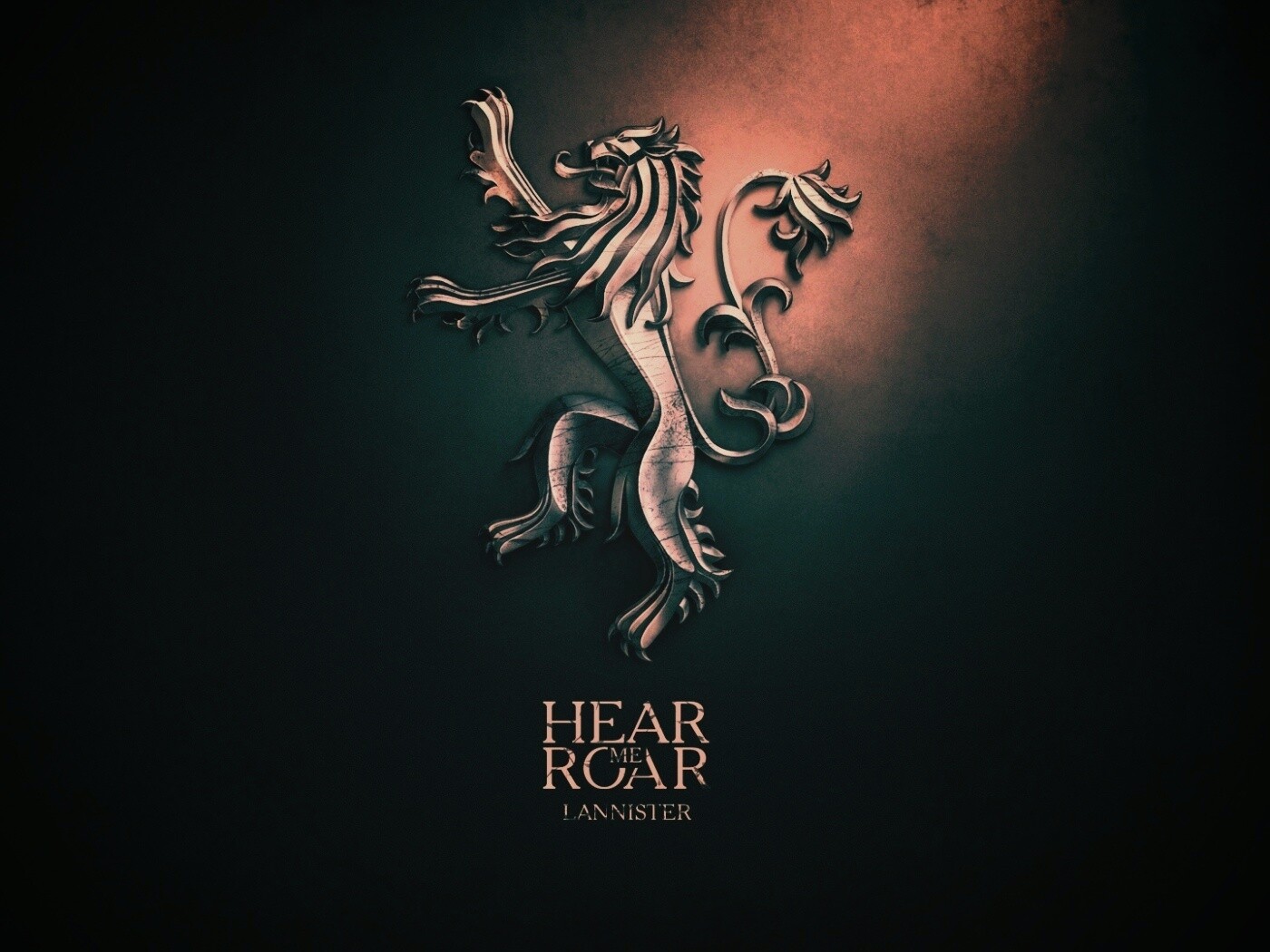 Металлический герб дома Ланнистеров обои
