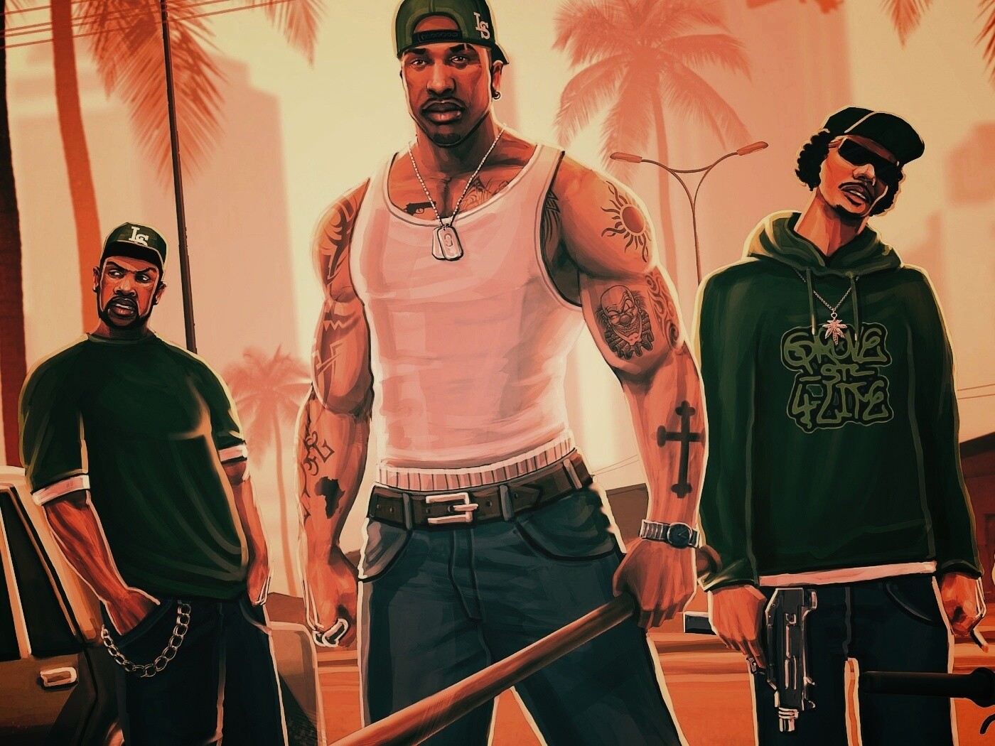 Герои с Грув стрит обои