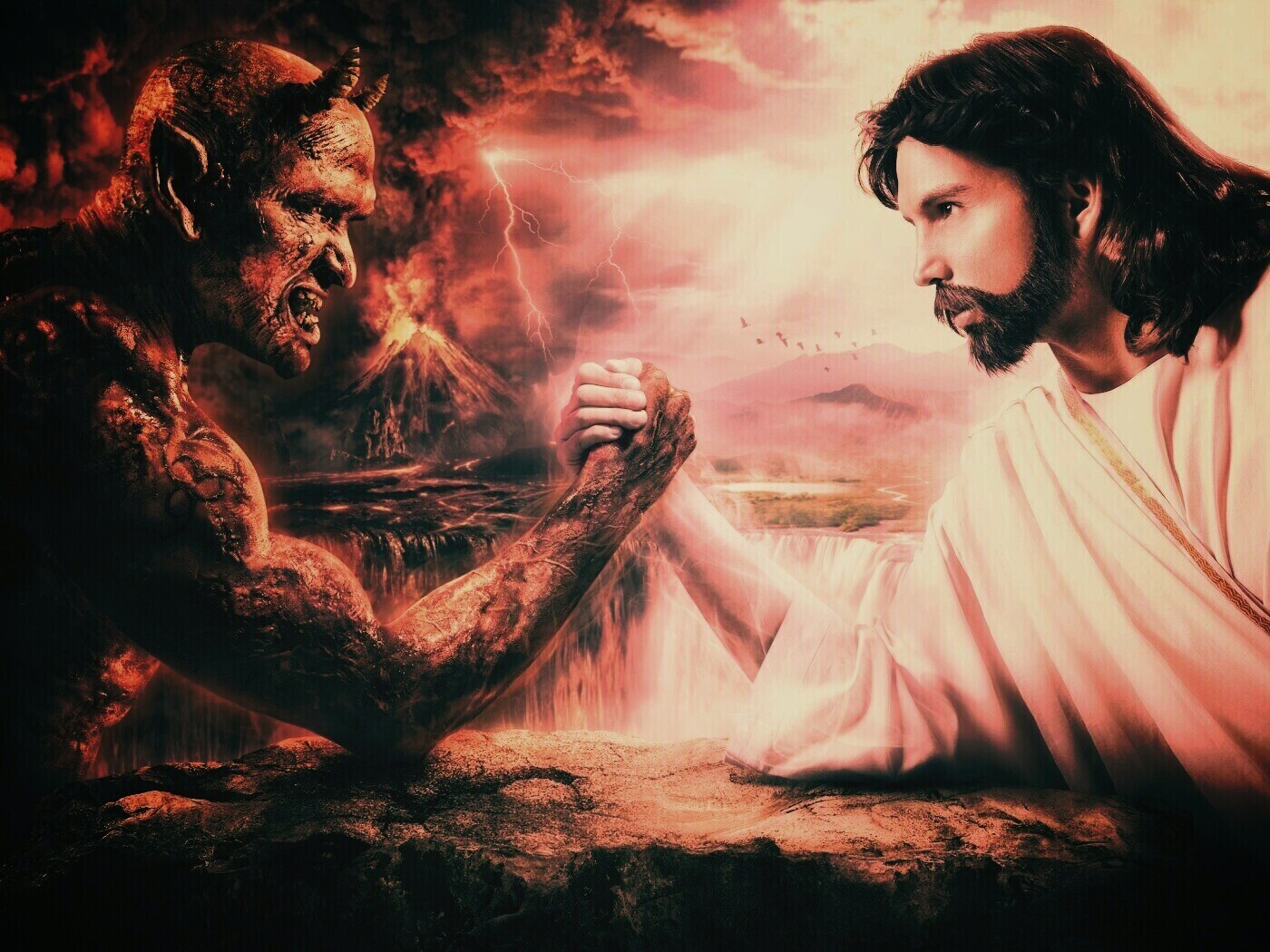 Дьявол против Бога обои