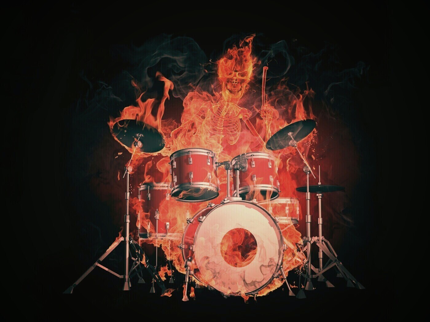 Огненный барабанщик обои