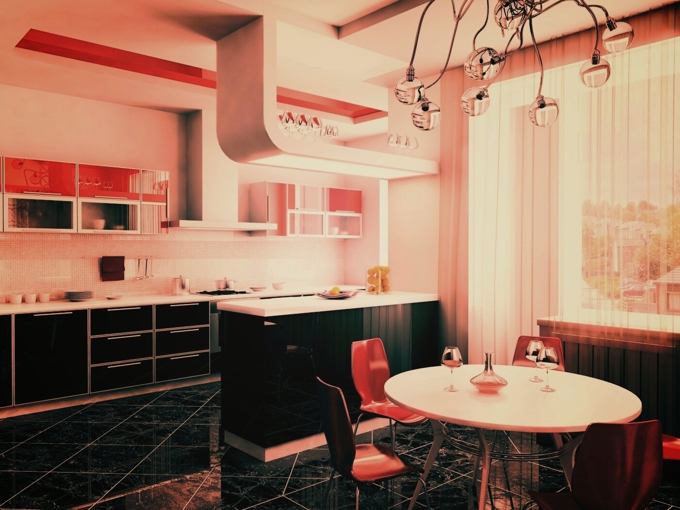 Современная кухня обои