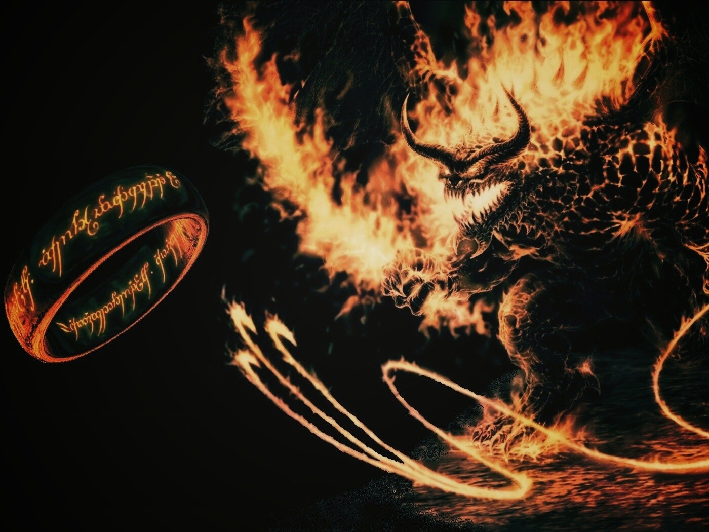 Балрог и Кольцо Всевластия обои