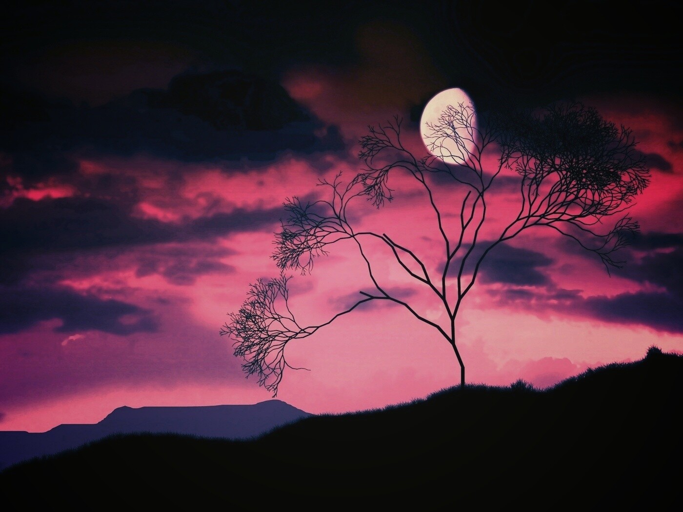 Фиолетовые небеса обои