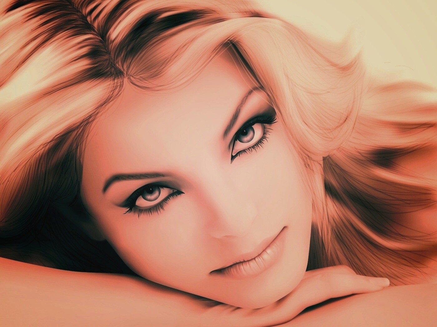 Девушка в векторе обои