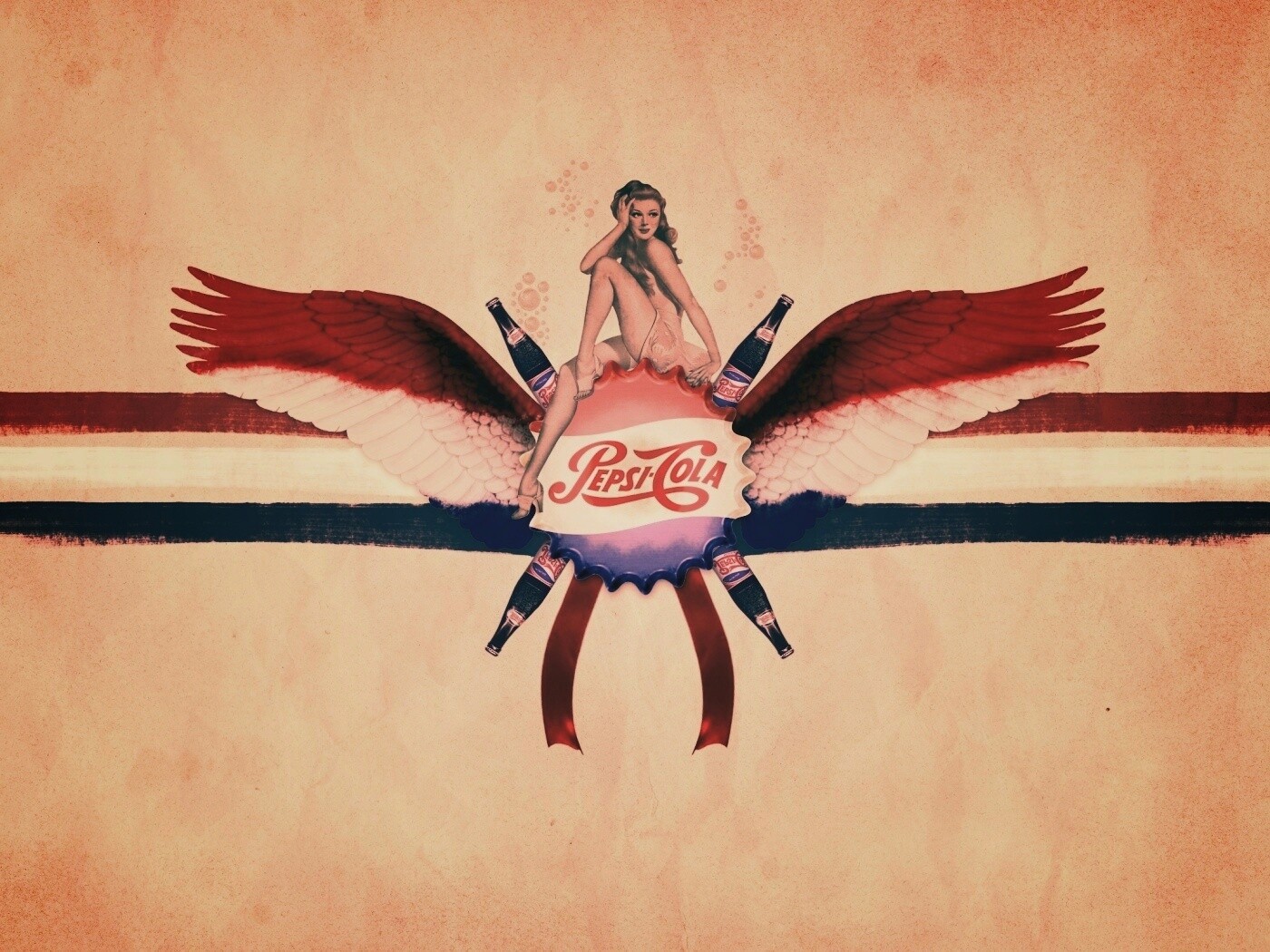 Пепси-Кола в стиле ретро обои