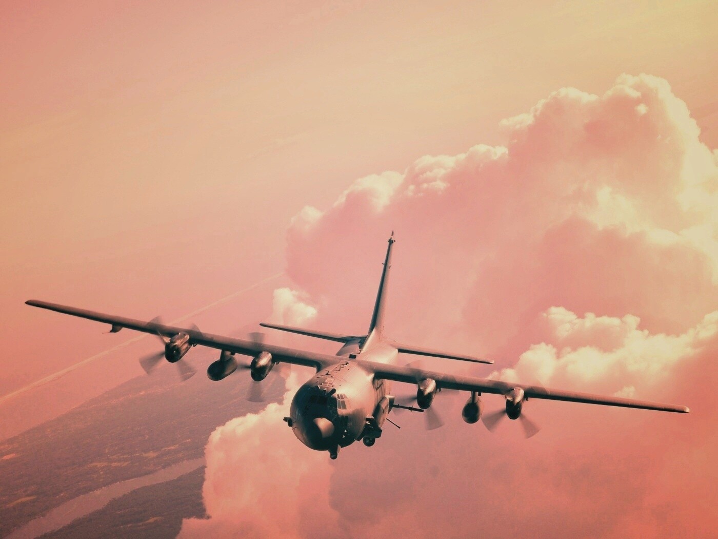 Самолет АС-130 обои