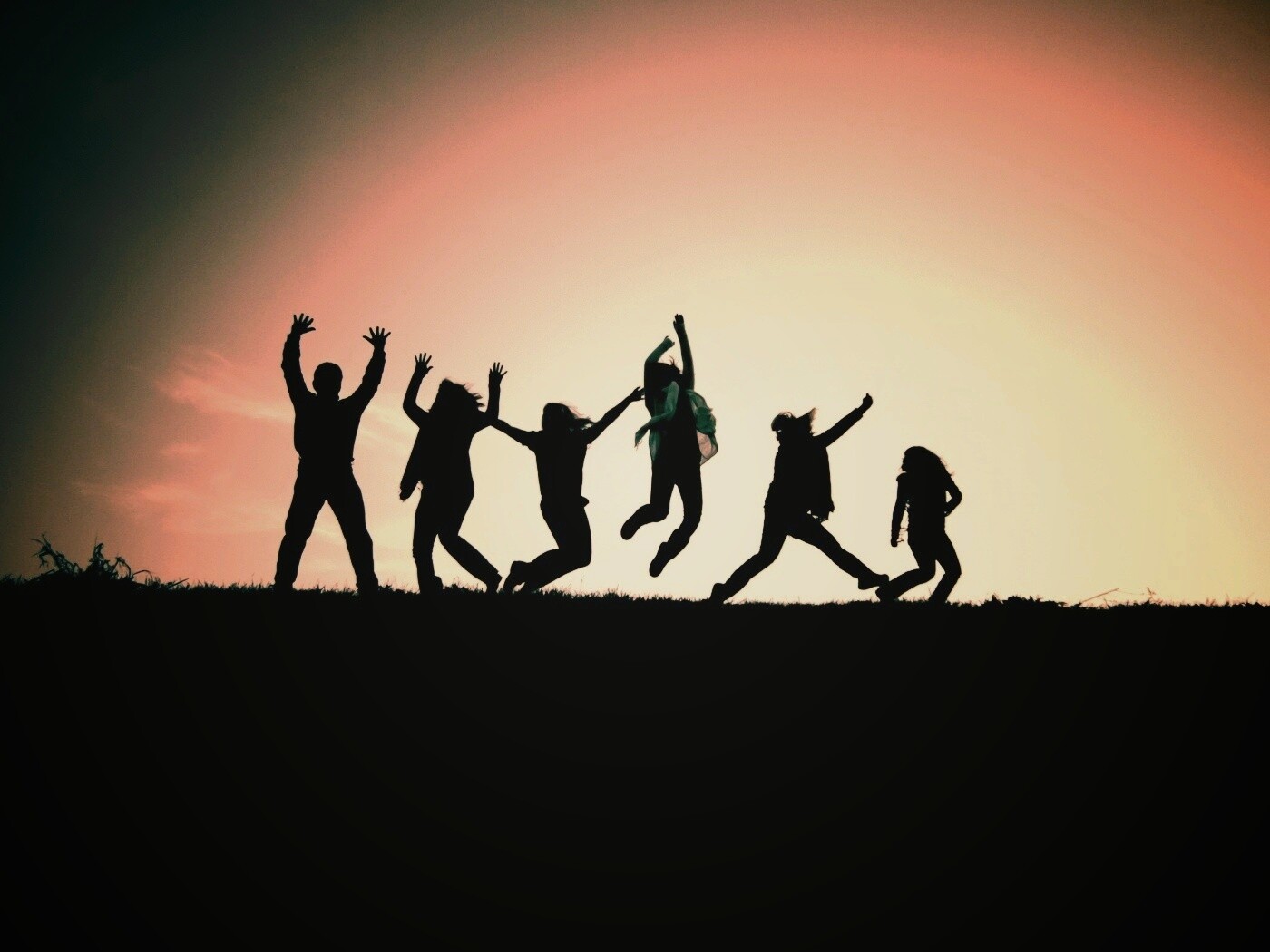 Силуэты людей обои