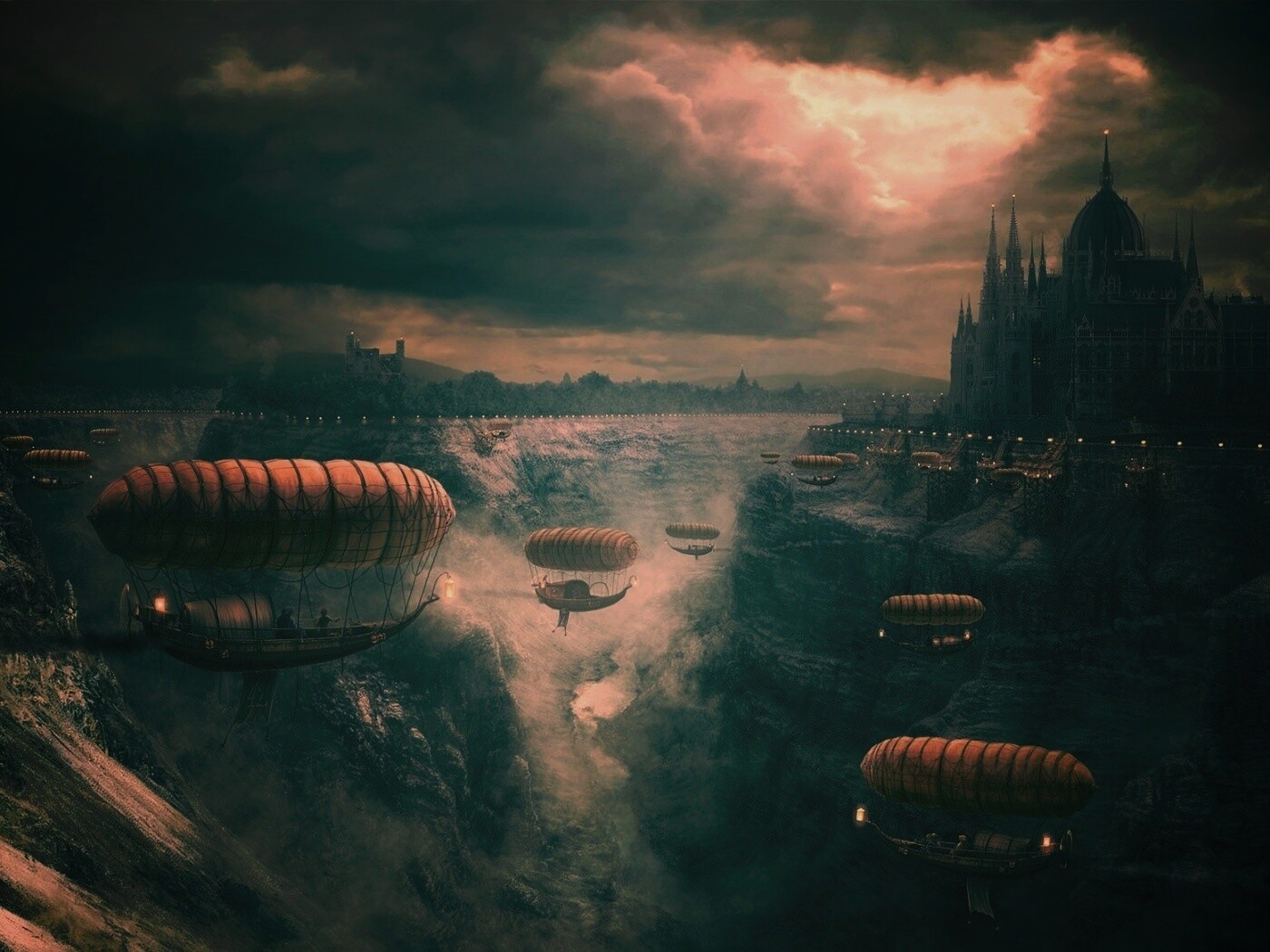 Фентезийный Будапешт обои