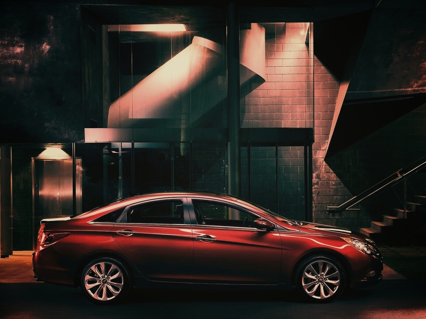 Красный хёндай солярис обои