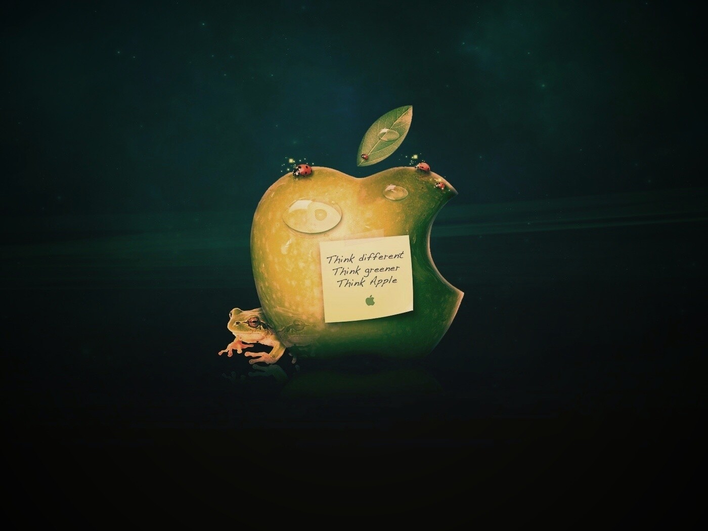 Think different, think greener, think Apple обои