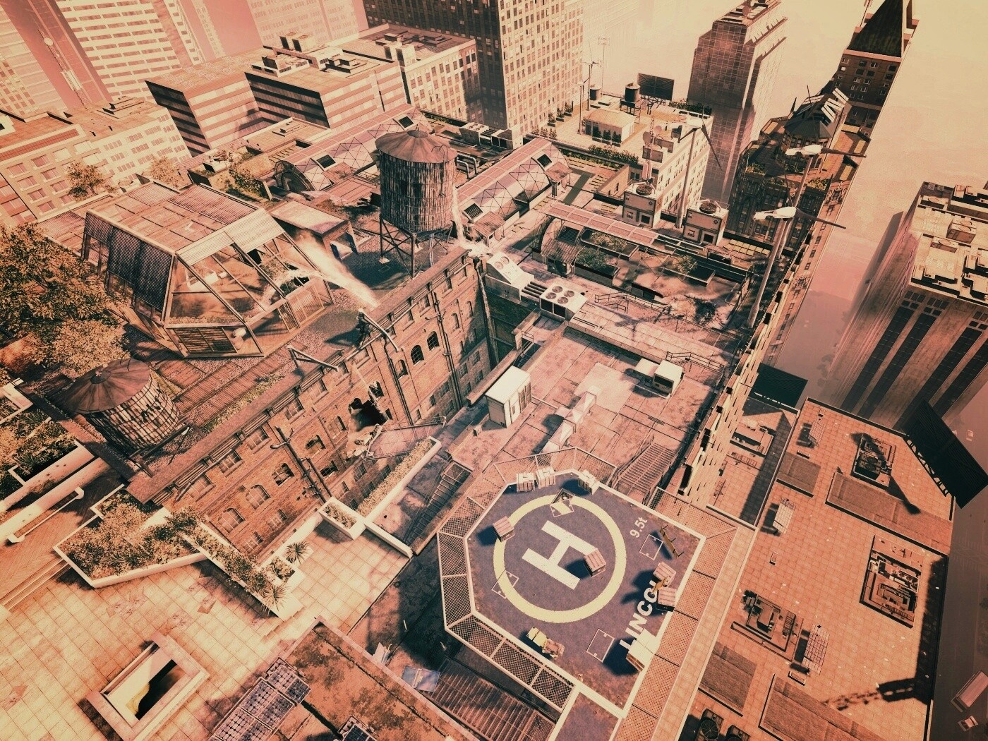 Вид сверху на карту уровня из Crysis 2 обои