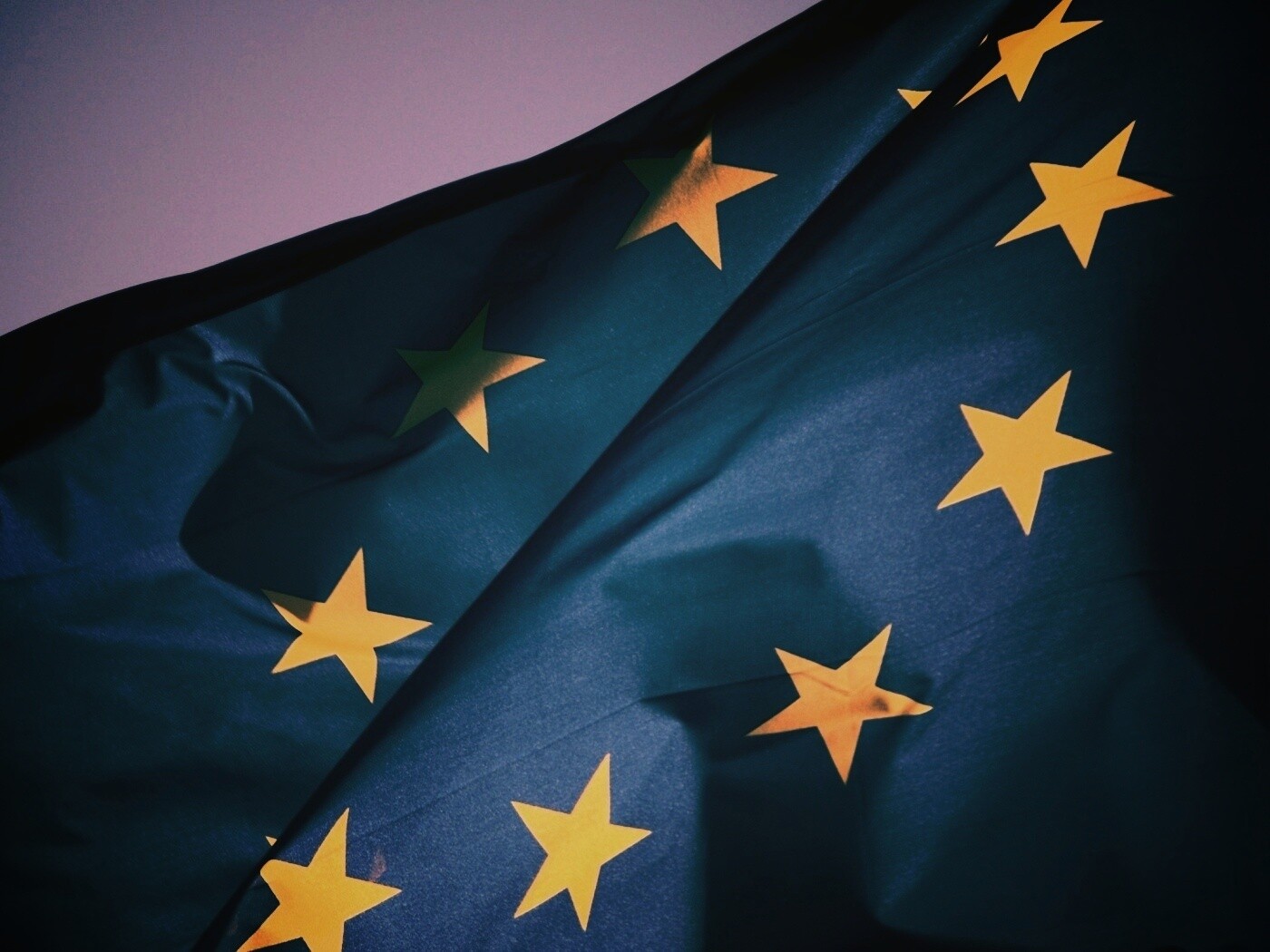 Синий флаг Евросоюза (европейского союза) обои