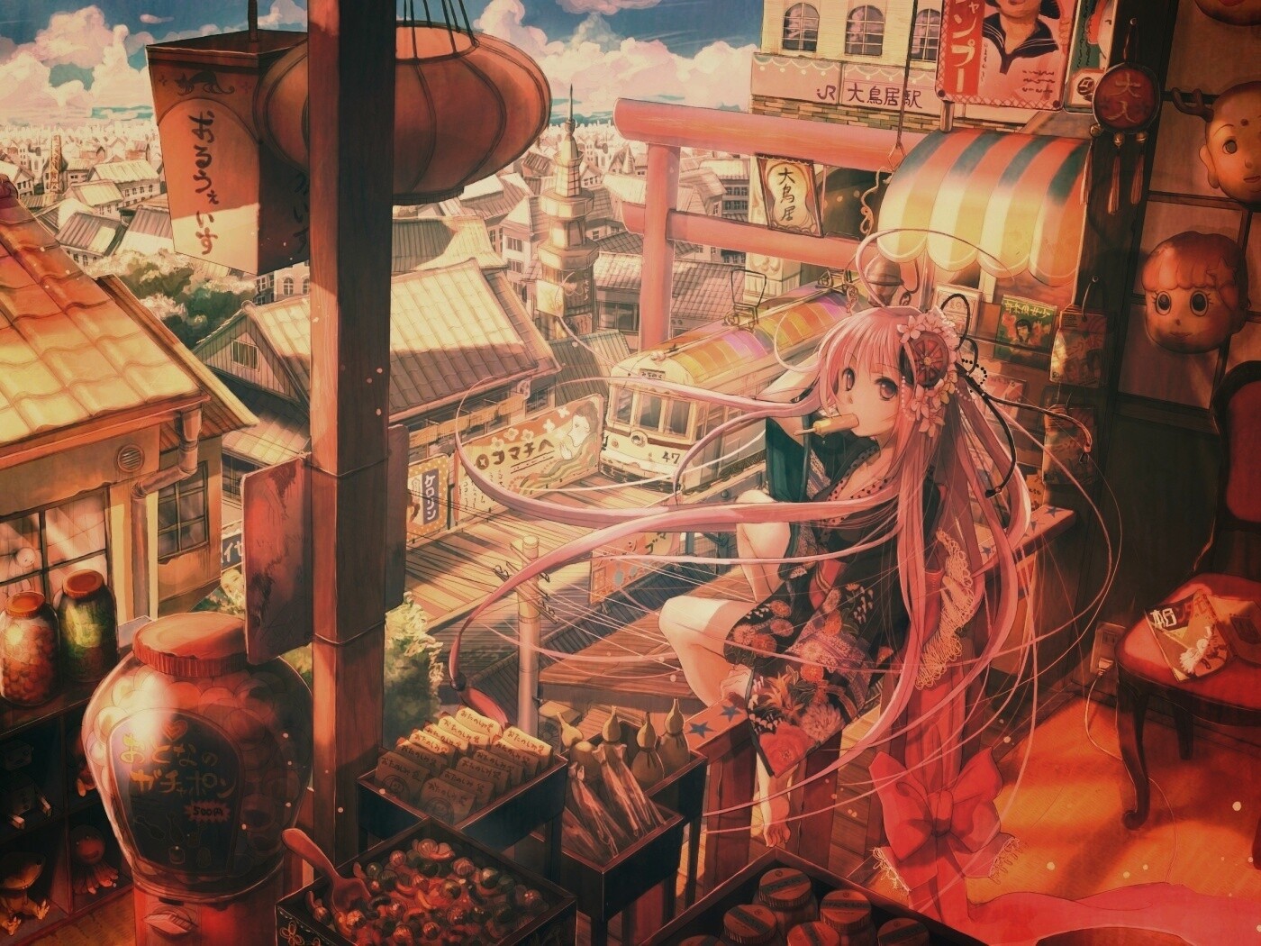 Девочка ест мороженное обои