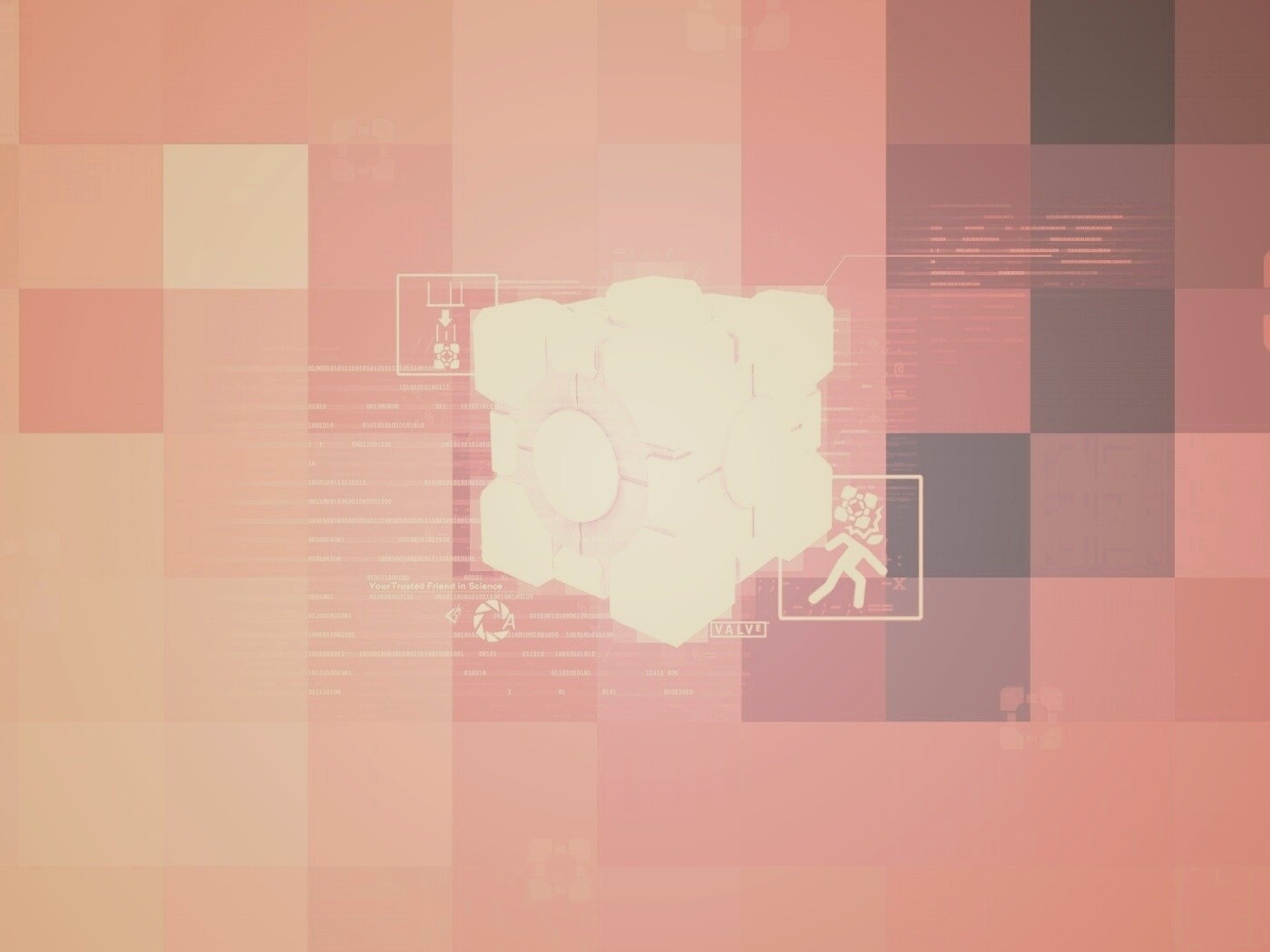 Высокотехнологичный куб из Портал обои