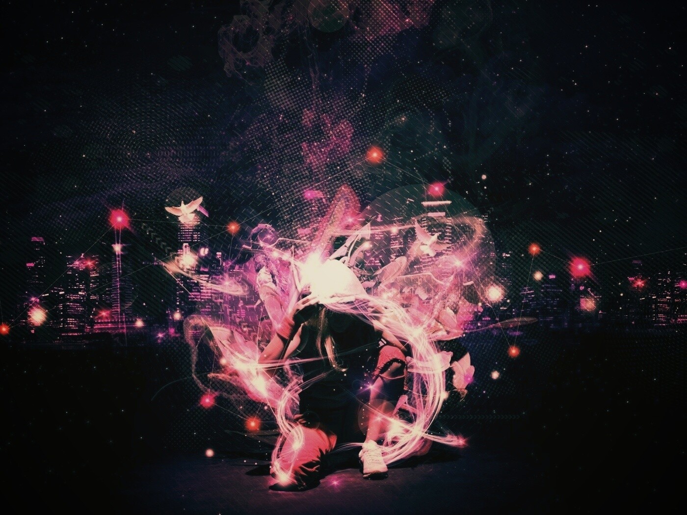 Фристайл арт с танцующей девушкой обои