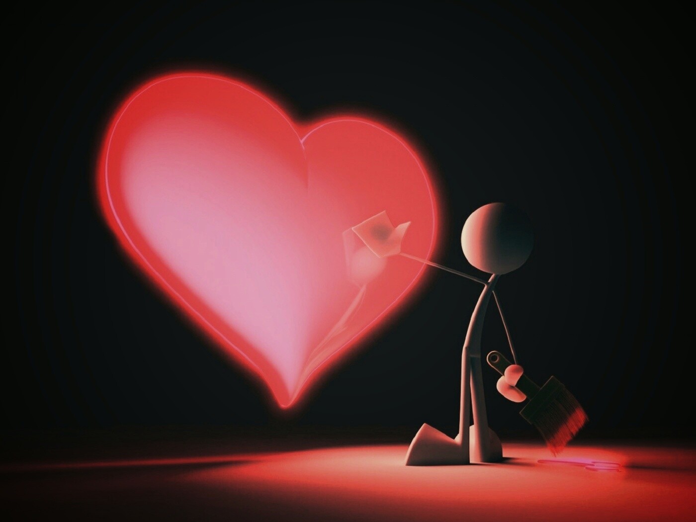 Нарисованное сердце обои