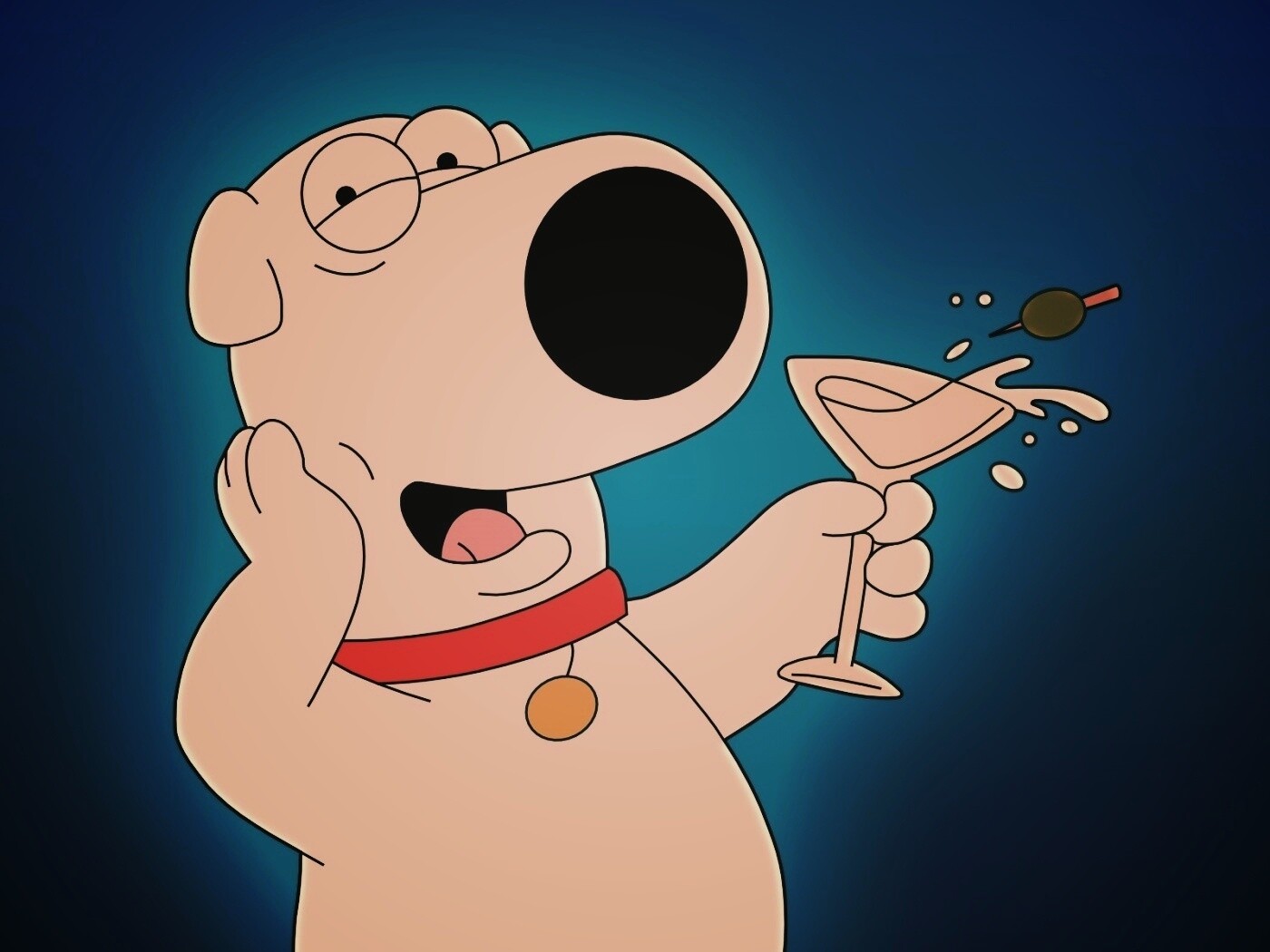 Браян с бокалом мартини обои