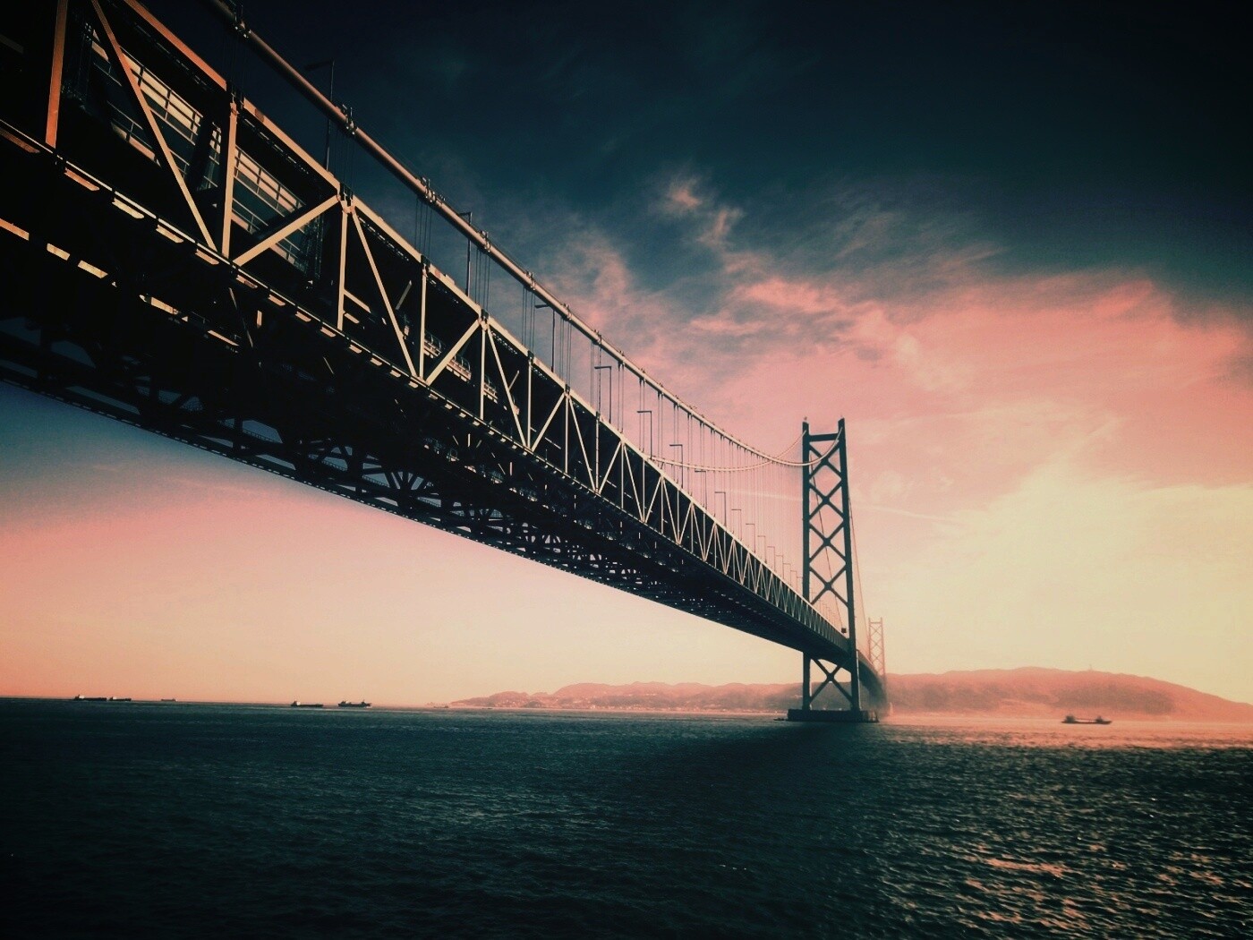 Мост Akashi Kaikyo в Японии обои