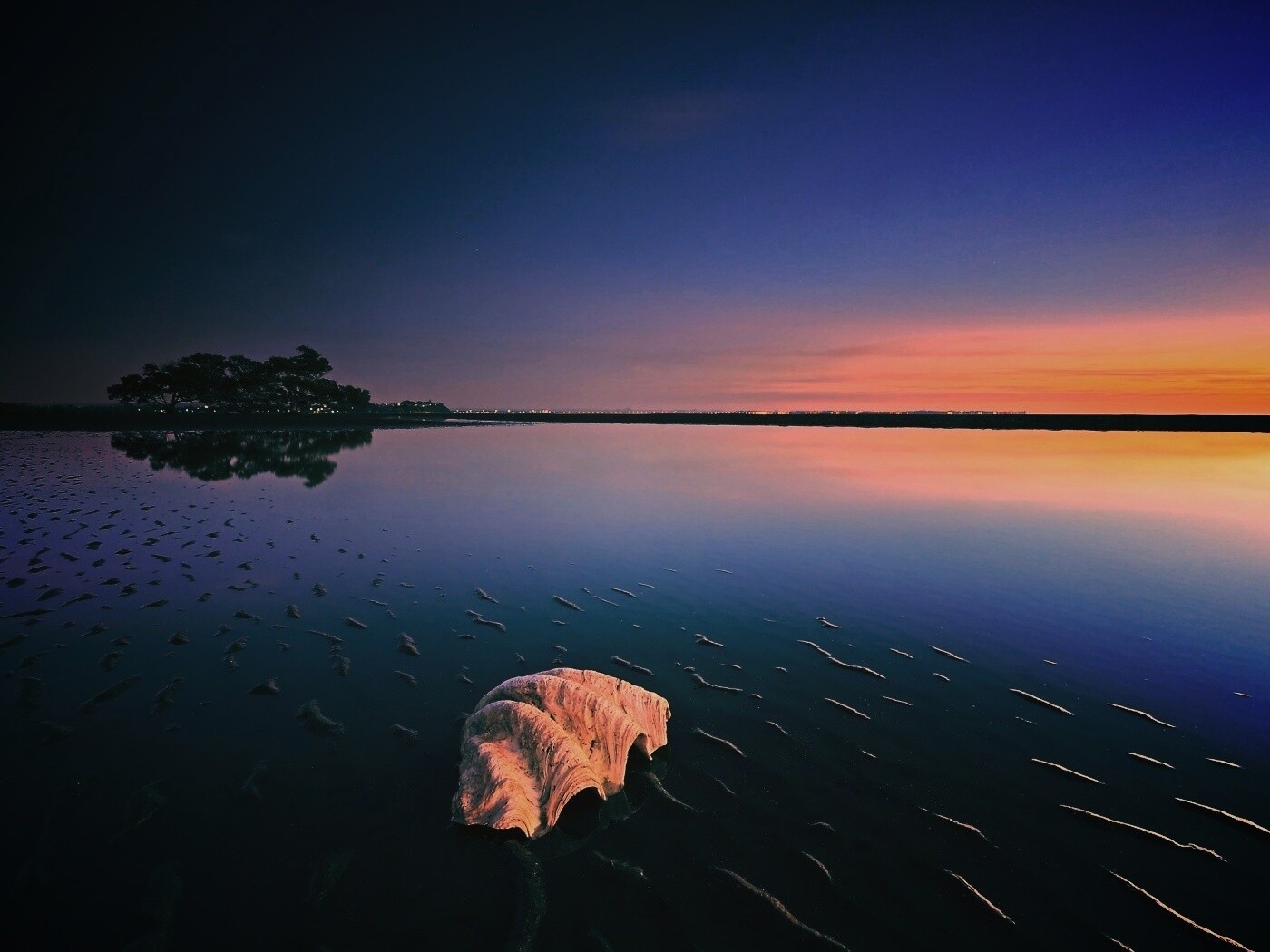 Закат на берегу моря обои