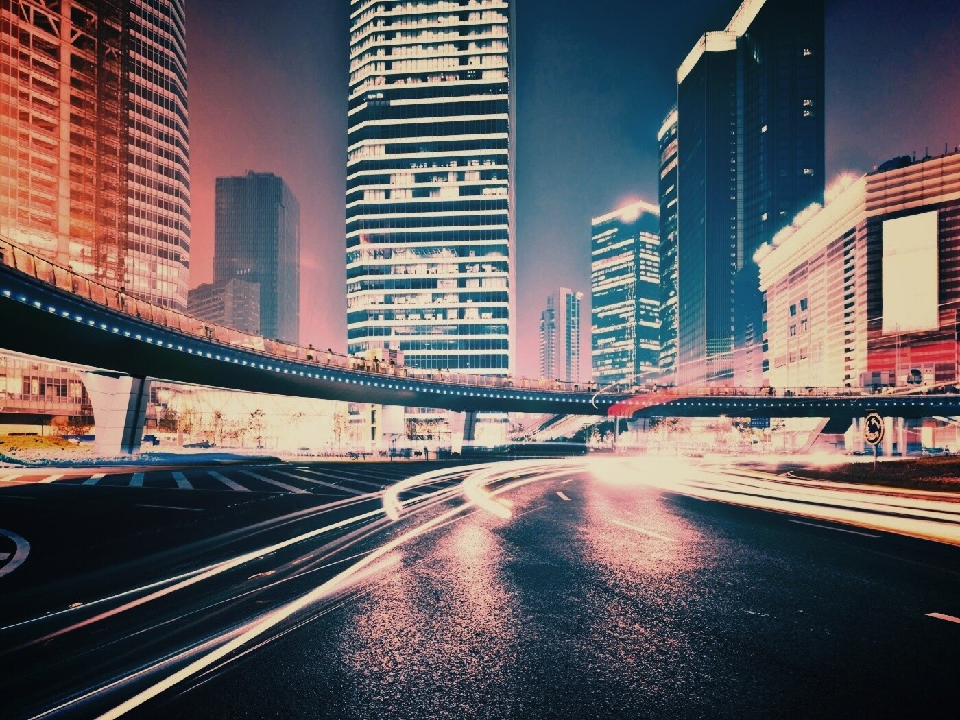 Ночной мегаполис обои