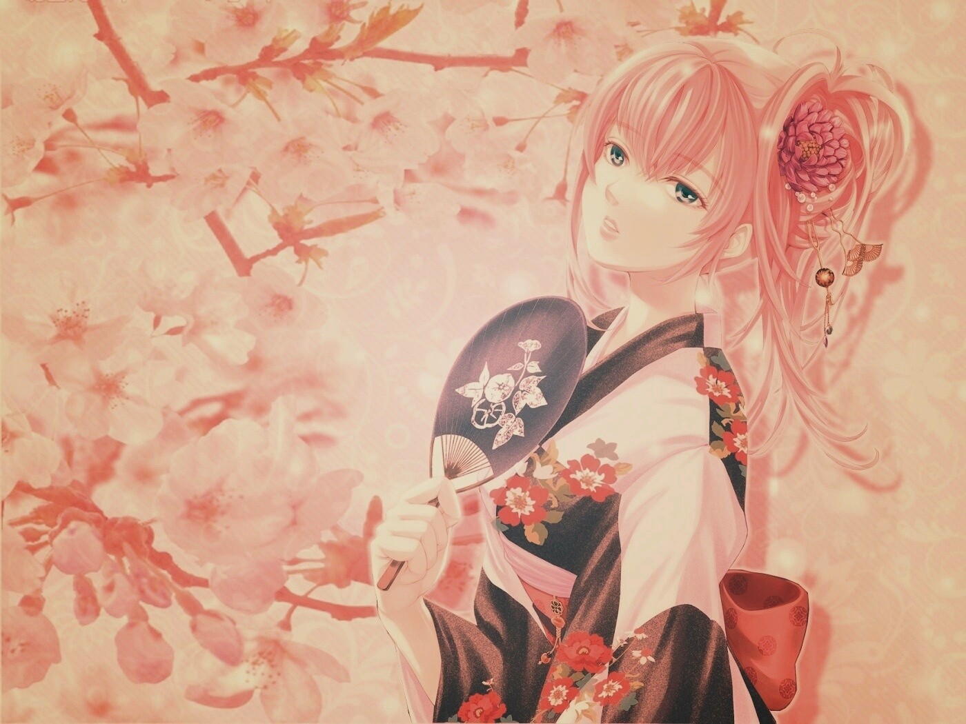 Девушка в кимоно обои