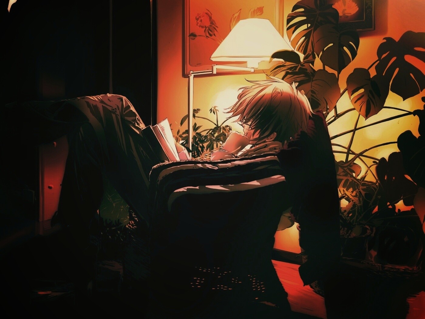 Парень чиатет книгу обои