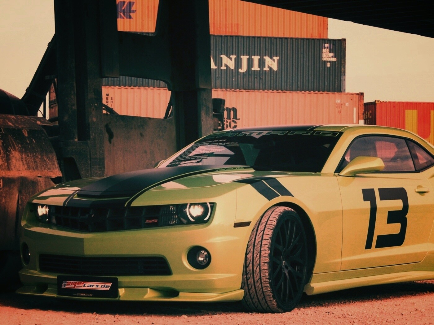 Шевролет камаро зеленый обои