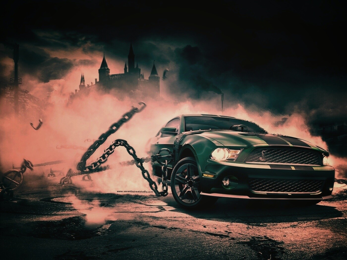 Ford Mustang рвёт цепи обои