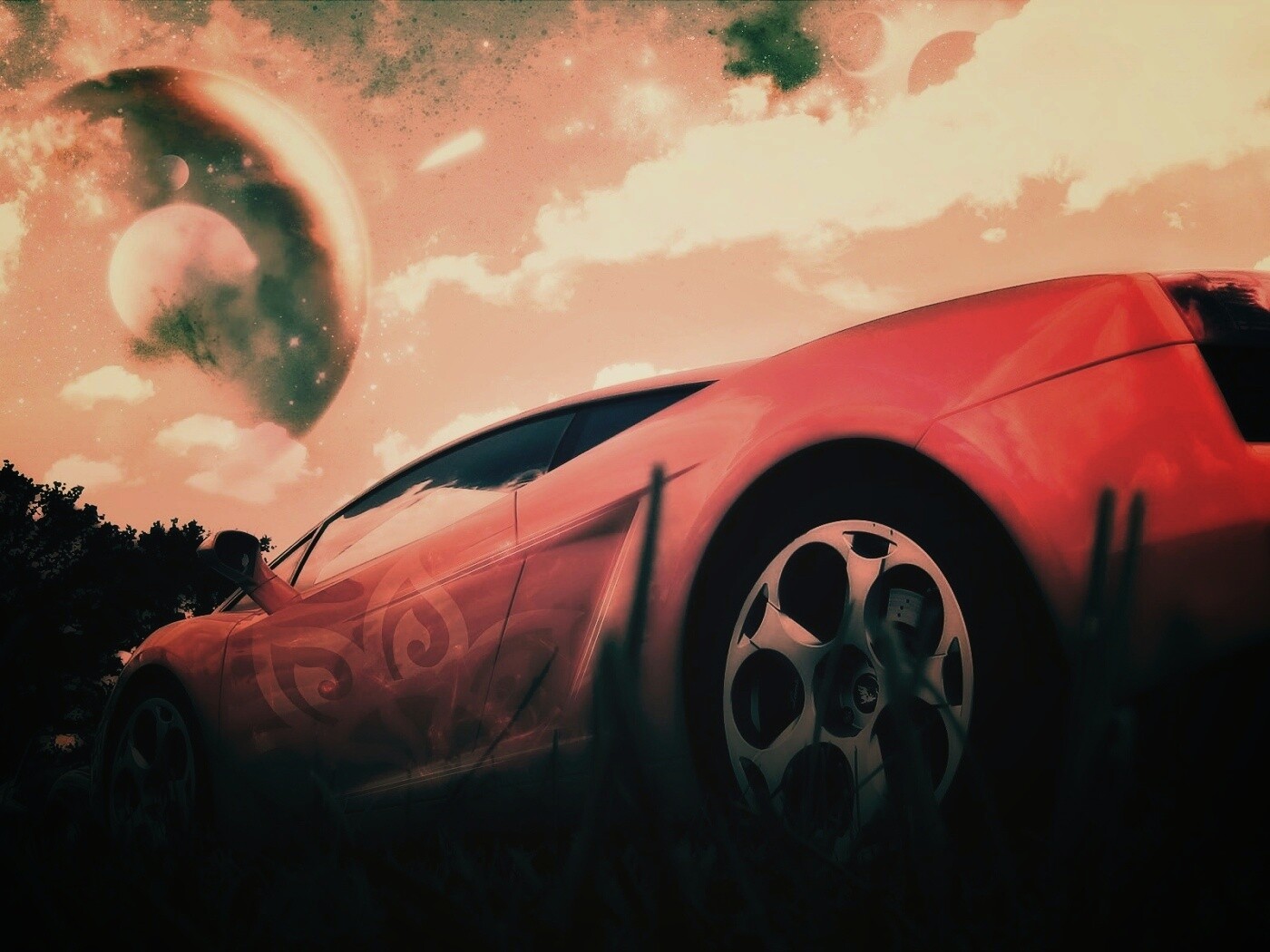 Lamborghini на другой планете обои