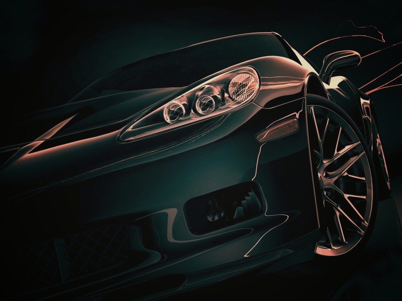 Чёрное авто обои