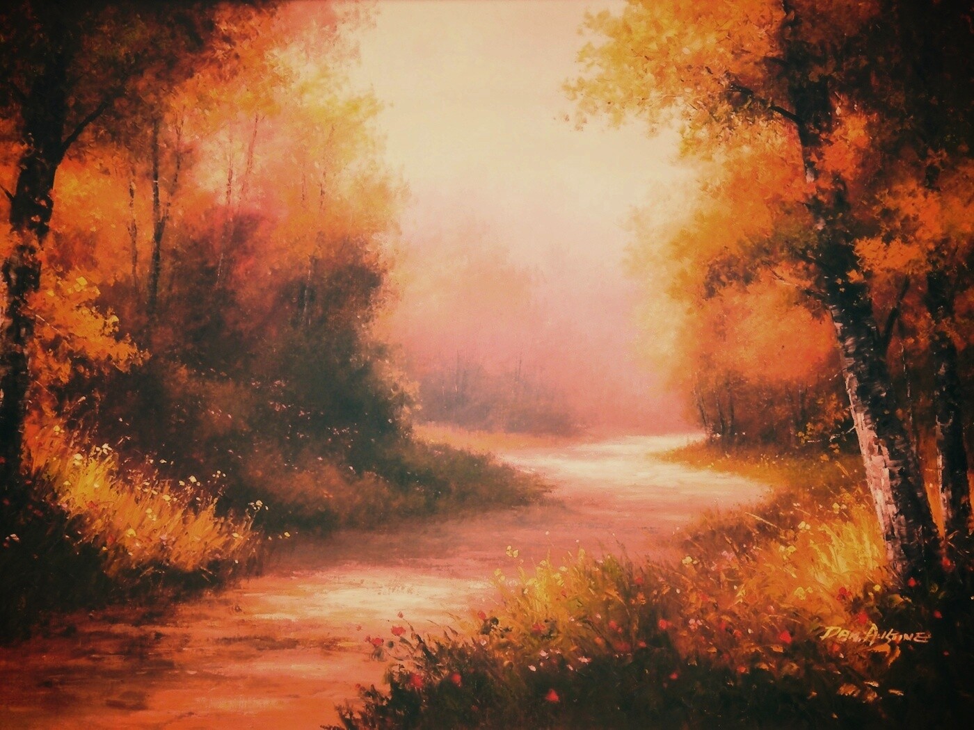 Рисунок лесной дороги обои