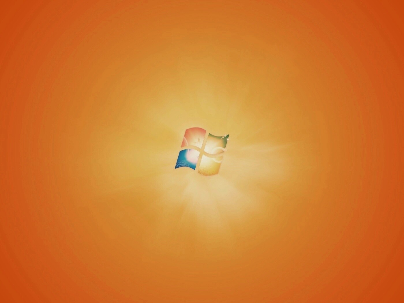 Яркий желтый логотип Windows 7 обои