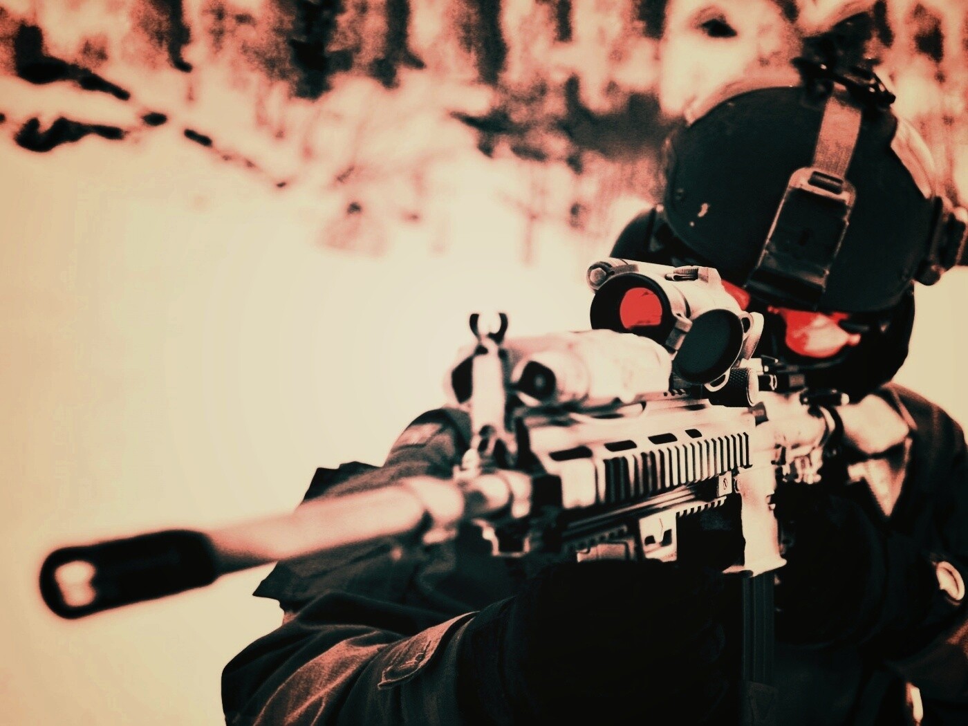 Снайпер зимой обои