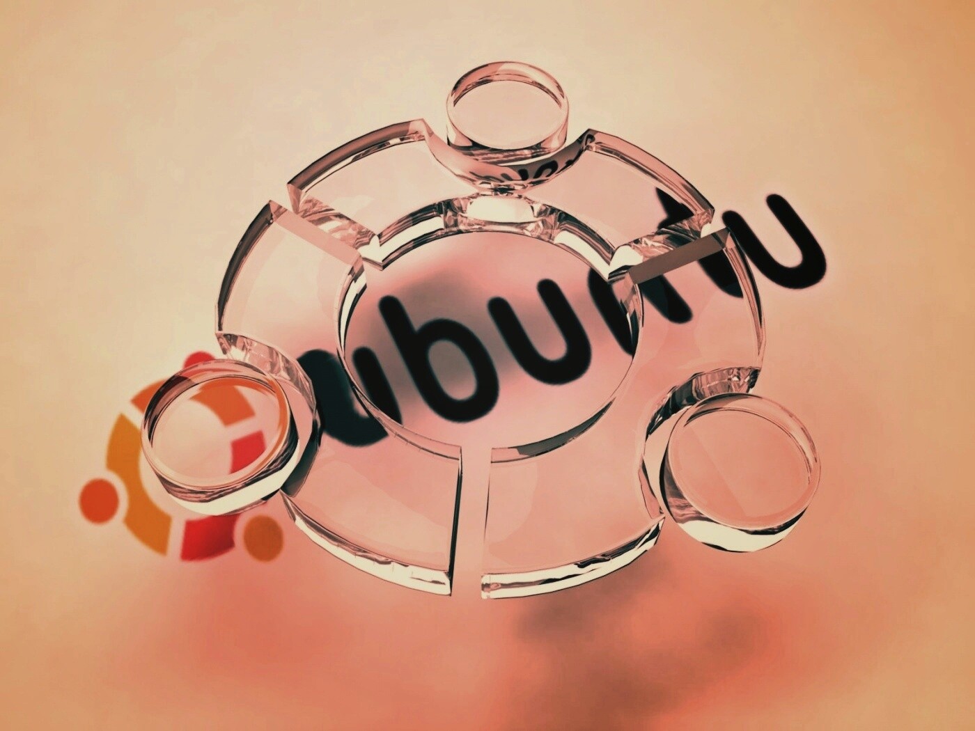 Стеклянный логотип ubuntu обои