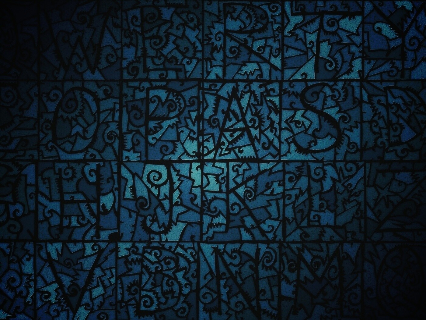 Витражные буквы обои