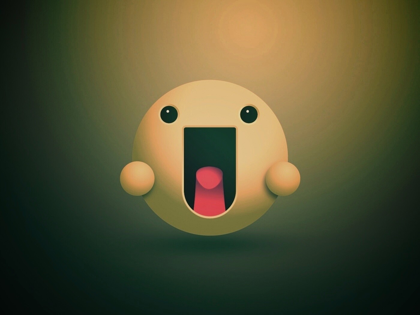 Веселый зеленый смайлик обои