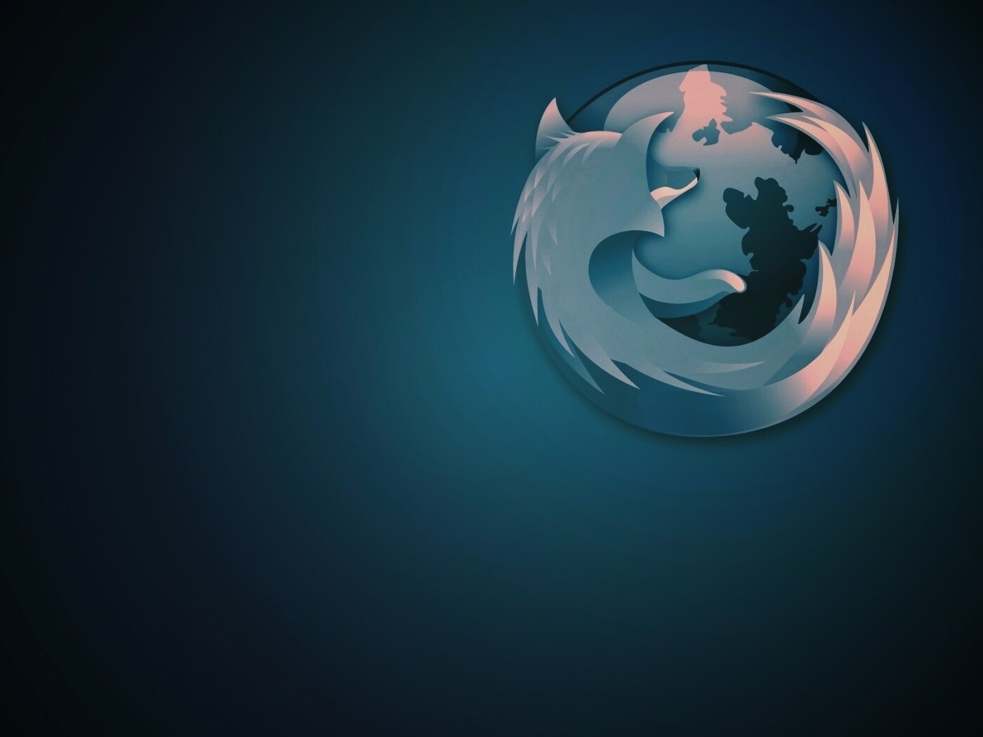 Логотип Firefox в синих тонах обои