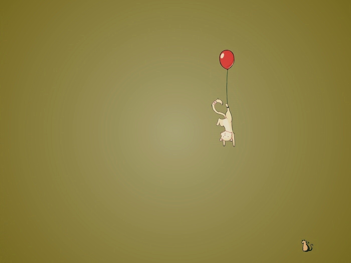 Котэ улетает на шаре обои