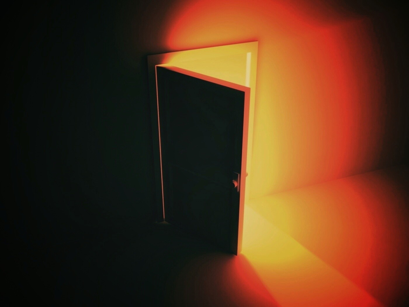 Свет из-за открытой двери обои