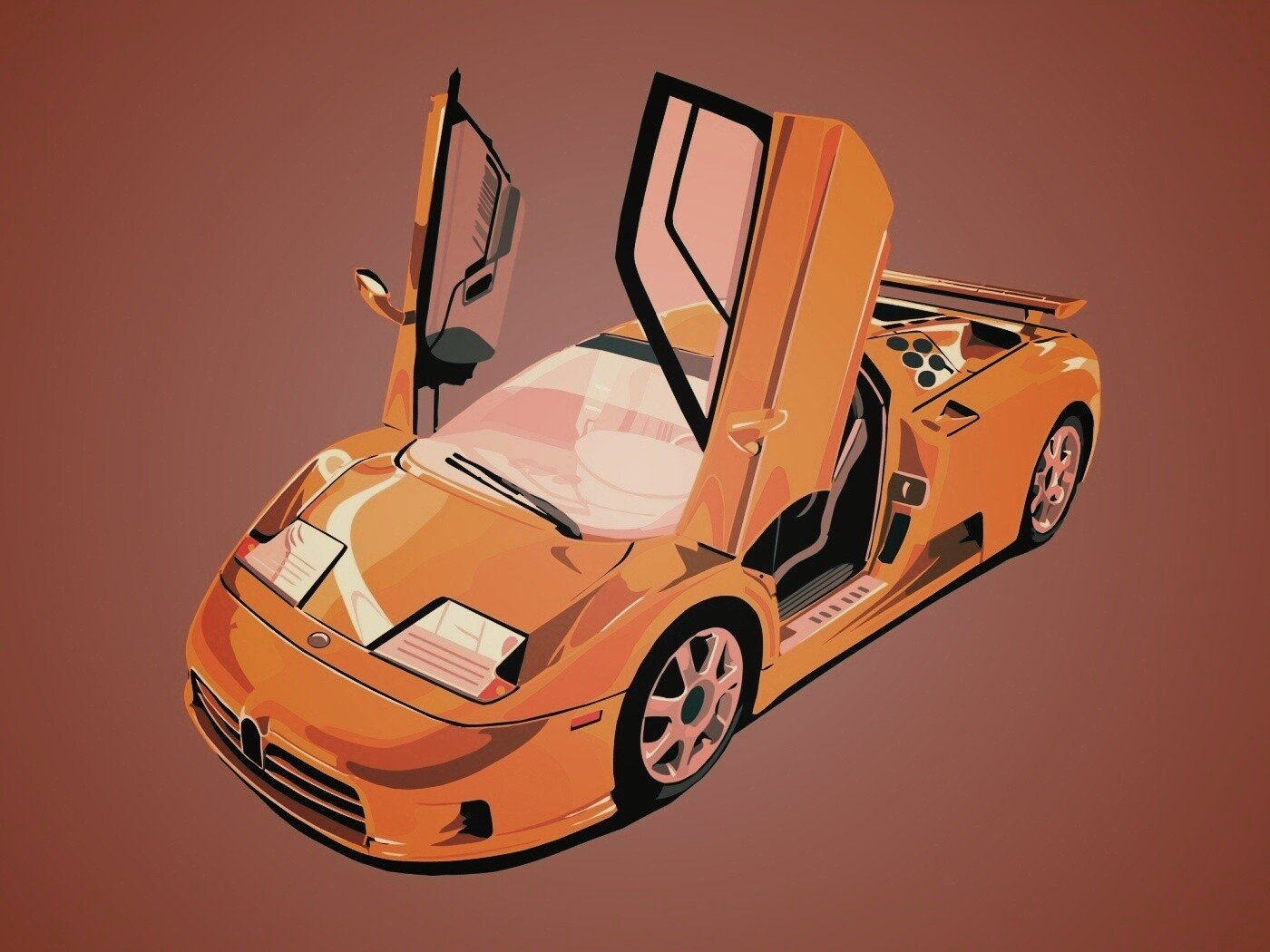 Bugatti EB 110 в векторе обои