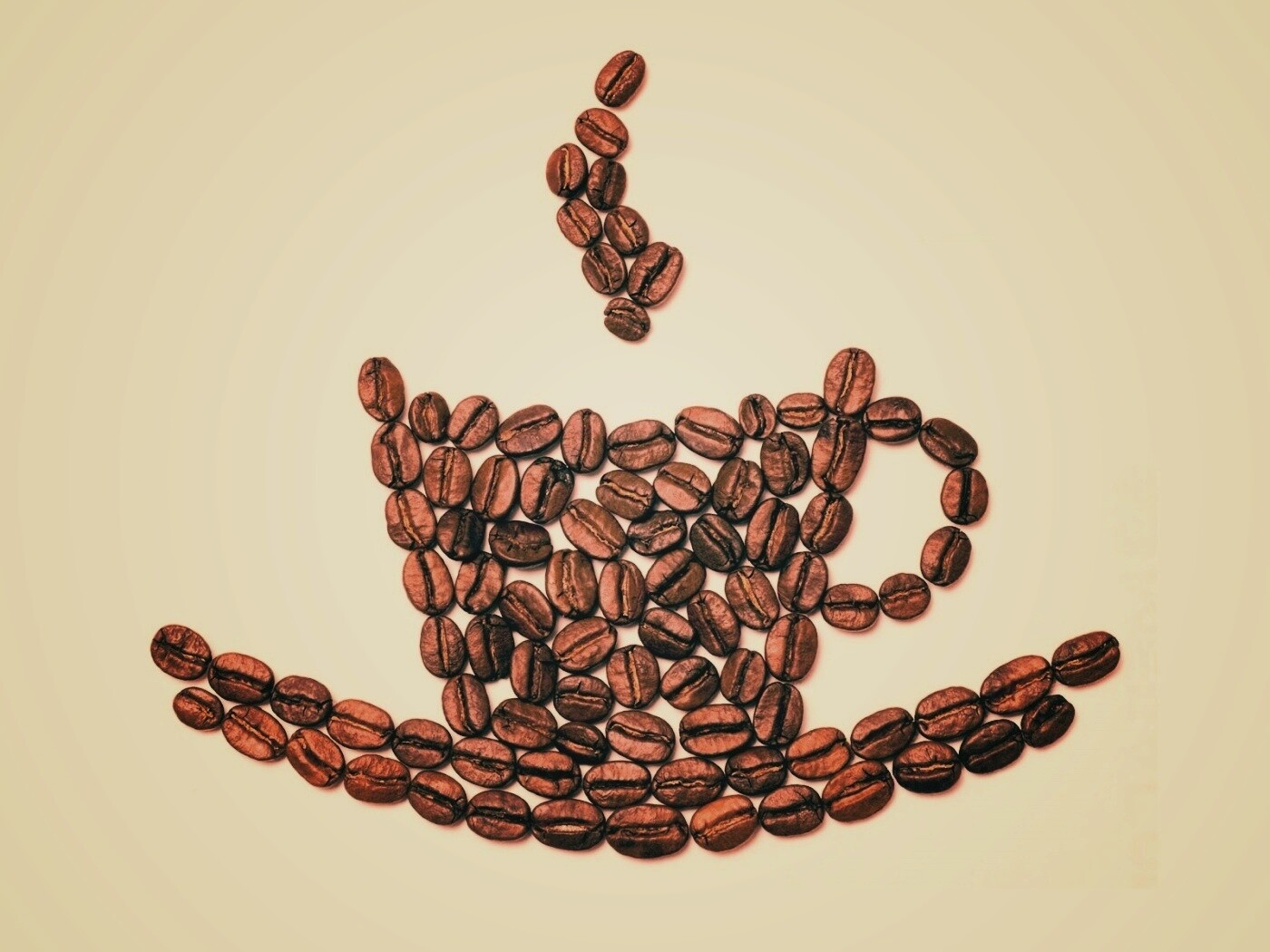 Картина из кофейных зёрен обои