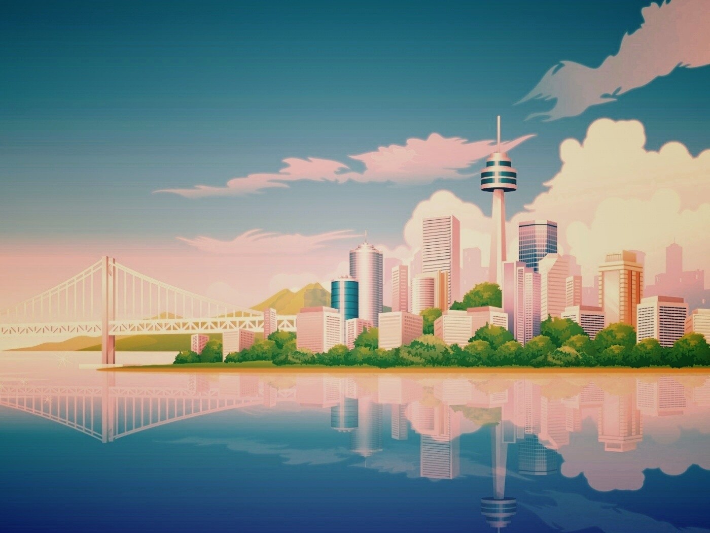 Рисунок города обои