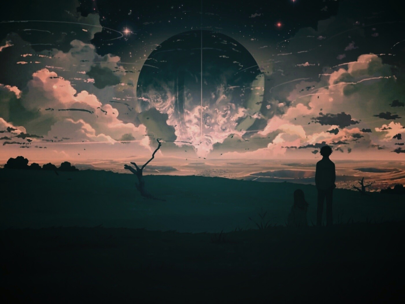 Кадр из творения Макото Синкая обои