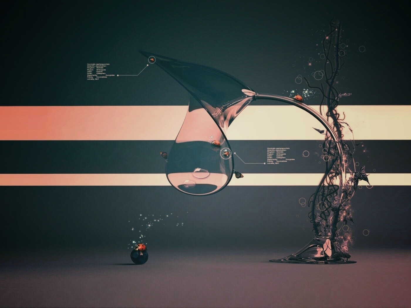 Футуристическая стеклянная лампа обои