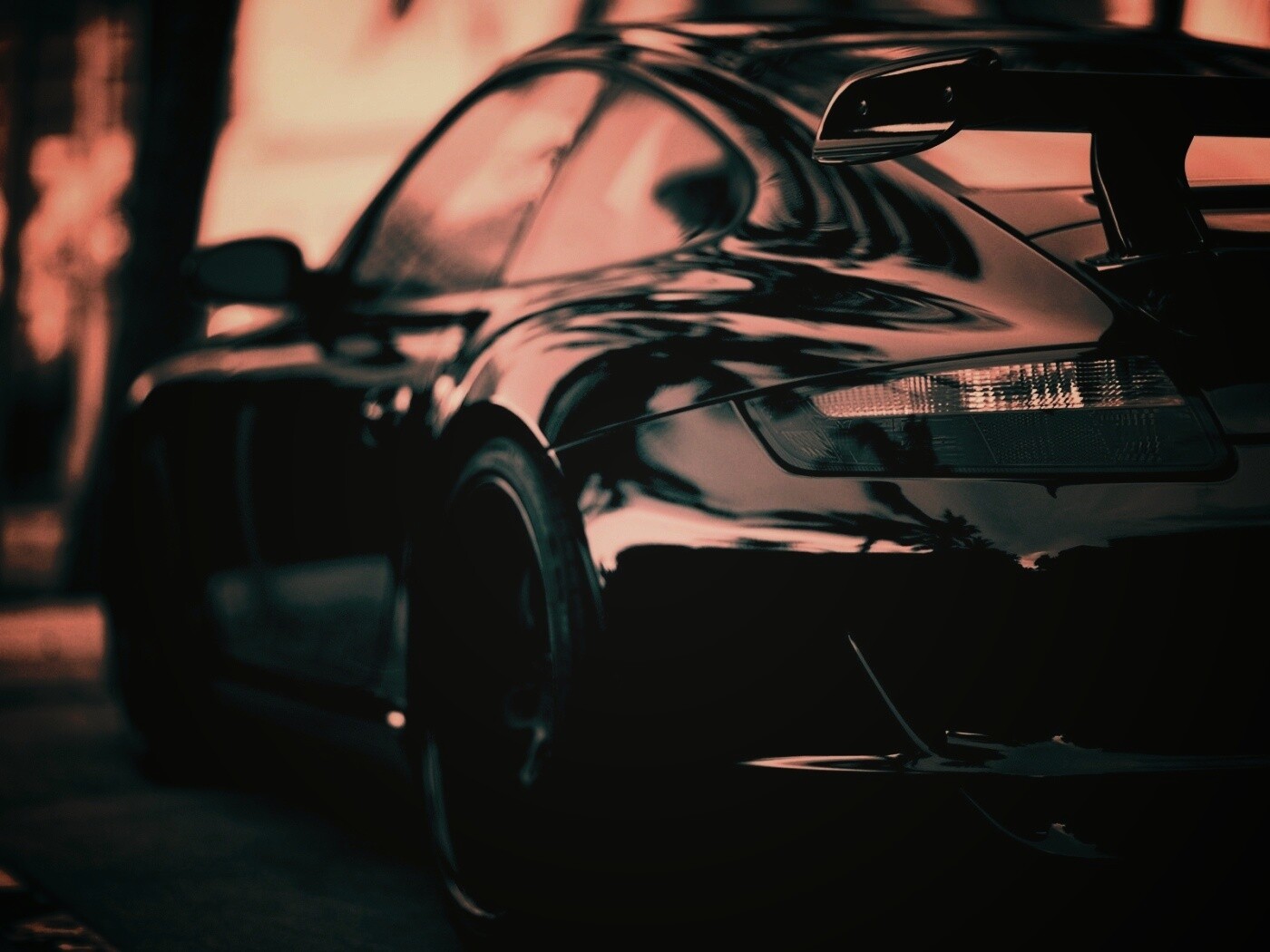 Черный порш обои