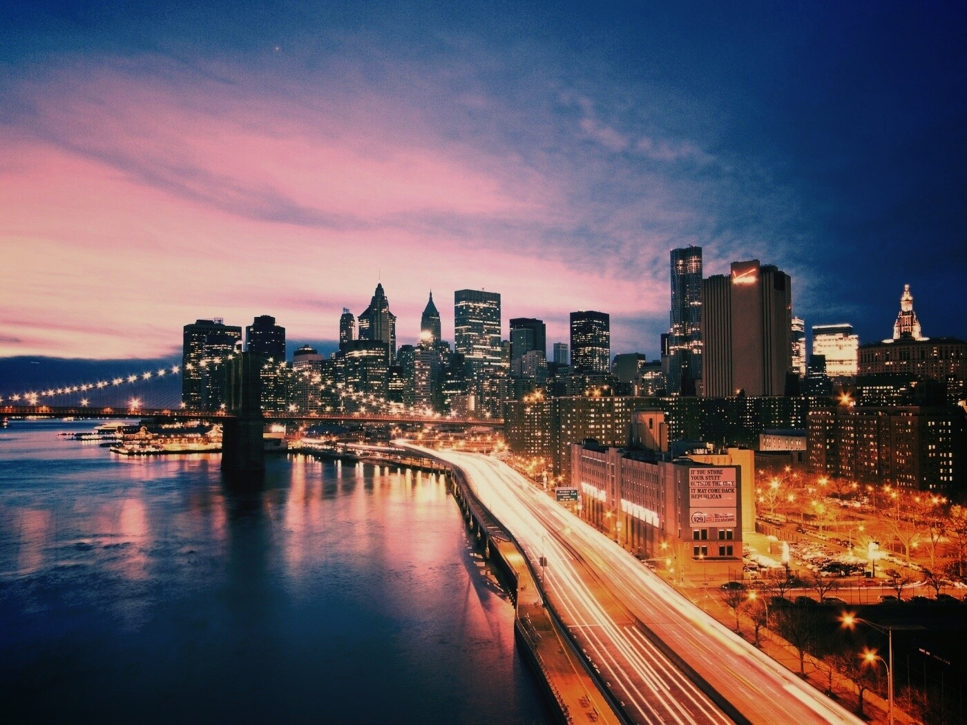 Город светит окнами в ночи обои